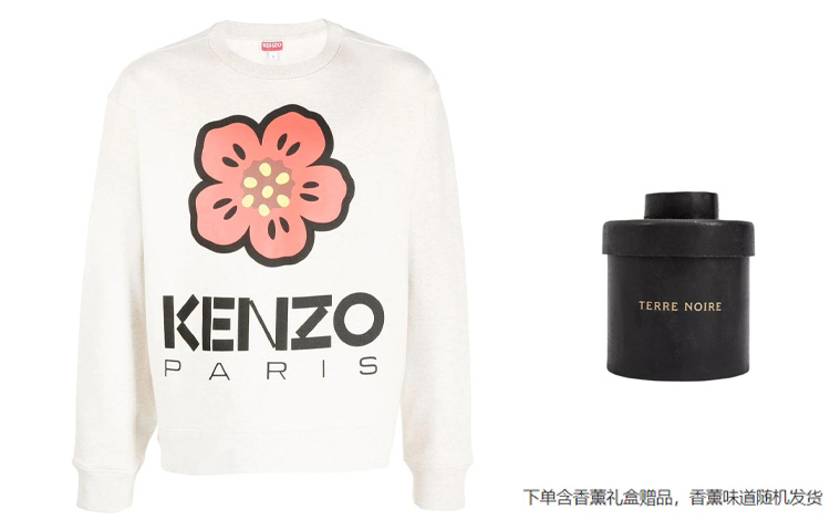 Cheap KENZO SS23 Floral Logo Print Crewneck Pullover  Sweatshirt Gray White FD55SW4454ME-93