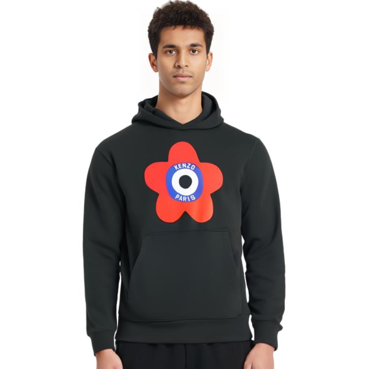 Purchase KENZO SS23 Hoodie Lelaki Hitam dengan Grafik Cetakan. FD65SW0744ME-99J