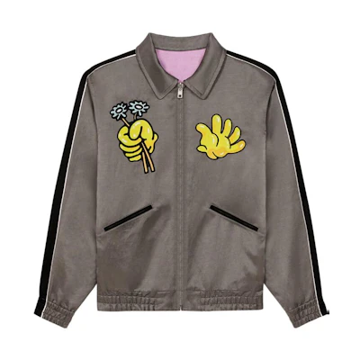 KENZO SS23 Graphic Print Reversible Zip-Up Jacket Men Brown Pink FD55BL1429FF-66
