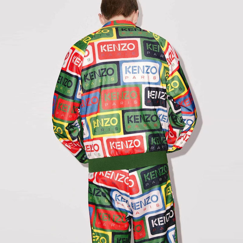 Purchase KENZO SS23 綠色全版Logo拉鏈外套 長袖上衣 FD55SW4884IE-MU
