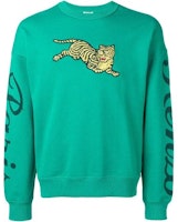 KENZO SS23 Green Embroidered Printed Crewneck Pullover Sweatshirt for Men F955SW0904ME-57 KENZO SS23 Green Embroidered Printed Crewneck Pullover Sweatshirt for Men F955SW0904ME-57