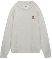 KENZO SS23 Grey Hoodie with Floral Logo Print for Men. FD55SW4414MF-93 KENZO SS23 Grey Hoodie with Floral Logo Print for Men. FD55SW4414MF-93