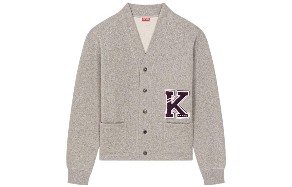 Kenzo SS23 Grey Letter Print V-Neck Button-Up Casual Sweatshirt FD55SW4954MB-94 圖 2