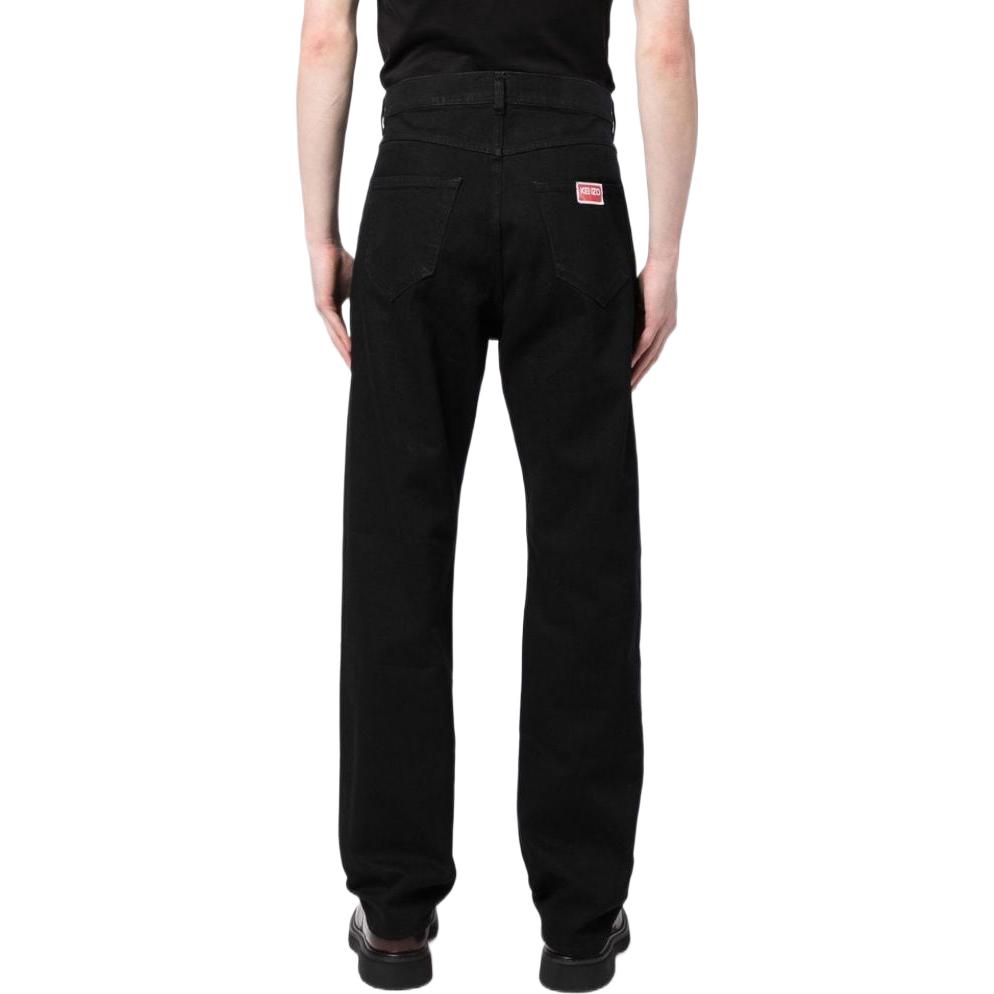 Shop KENZO SS23 High-Waisted Straight-Leg Jeans  Black. FD55DP3316C1-BM