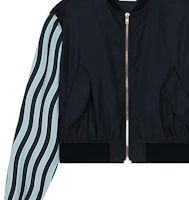 Shop KENZO SS23 男款藍色浪紋條紋標誌外套 FD55BL1419OA-77