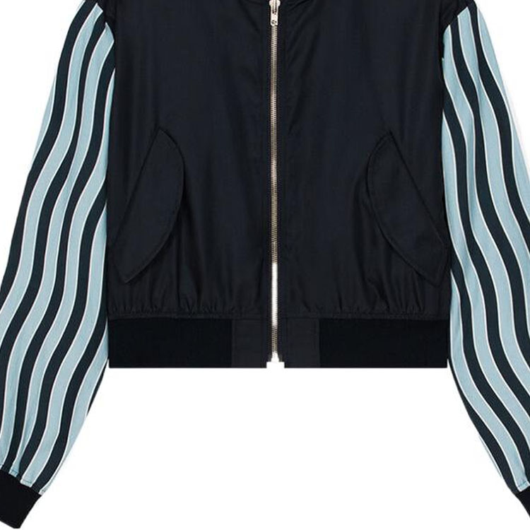 Details for KENZO SS23 Logo Patch Wave Striped Jacket Menswear Blue FD55BL1419OA-77