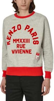 KENZO SS23 Logo Print Crewneck Long Sleeve Sweatshirt Grey . FD55SW4864MG-94 Lookbook KENZO SS23 Logo Print Crewneck Long Sleeve Sweatshirt Grey . FD55SW4864MG-94