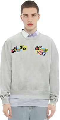 KENZO SS23 Logo Print Crewneck Long Sleeve Sweatshirt Men Light Grey FD55SW4634MF-93 Purchase KENZO SS23 Logo Print Crewneck Long Sleeve Sweatshirt Men Light Grey FD55SW4634MF-93