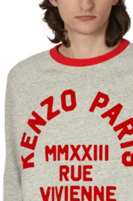 KENZO SS23 Logo Print Crewneck Long Sleeve Sweatshirt Grey . FD55SW4864MG-94 Details for KENZO SS23 Logo Print Crewneck Long Sleeve Sweatshirt Grey . FD55SW4864MG-94