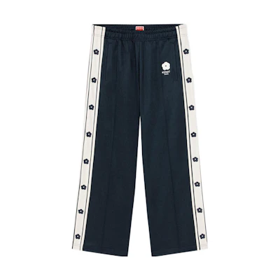 KENZO SS23 Logo Straight-Leg Knit Sweatpants Midnight Blue Casual Wear FD55PA7474IE-77