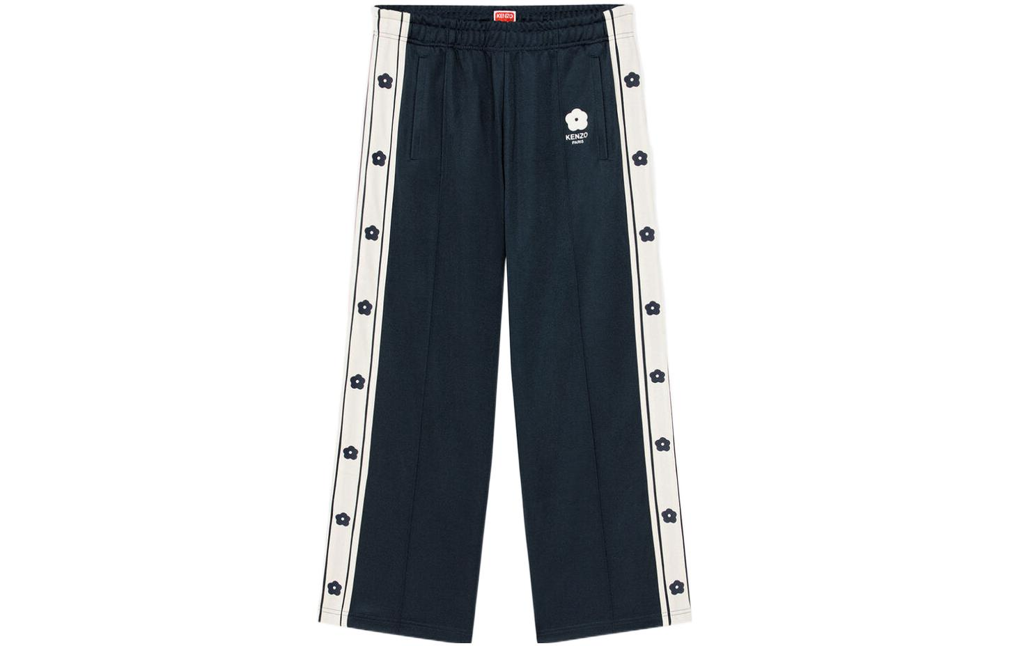 Order KENZO SS23 Logo Straight-Leg Knit Sweatpants Midnight Blue  Casual Wear FD55PA7474IE-77