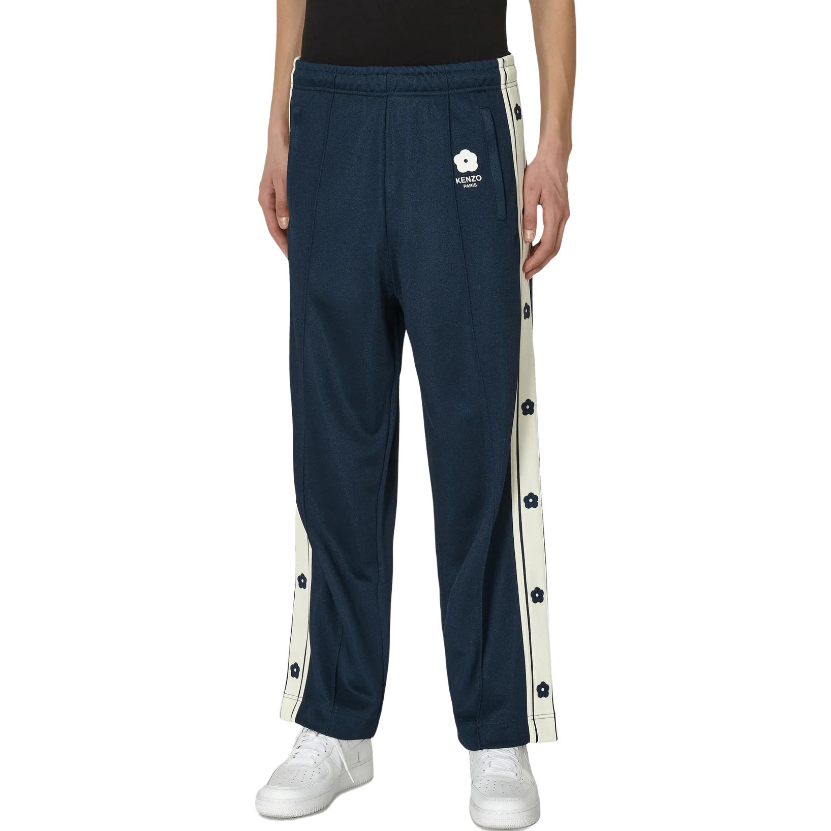 Shop KENZO SS23 Logo Straight-Leg Knit Sweatpants Midnight Blue  Casual Wear FD55PA7474IE-77
