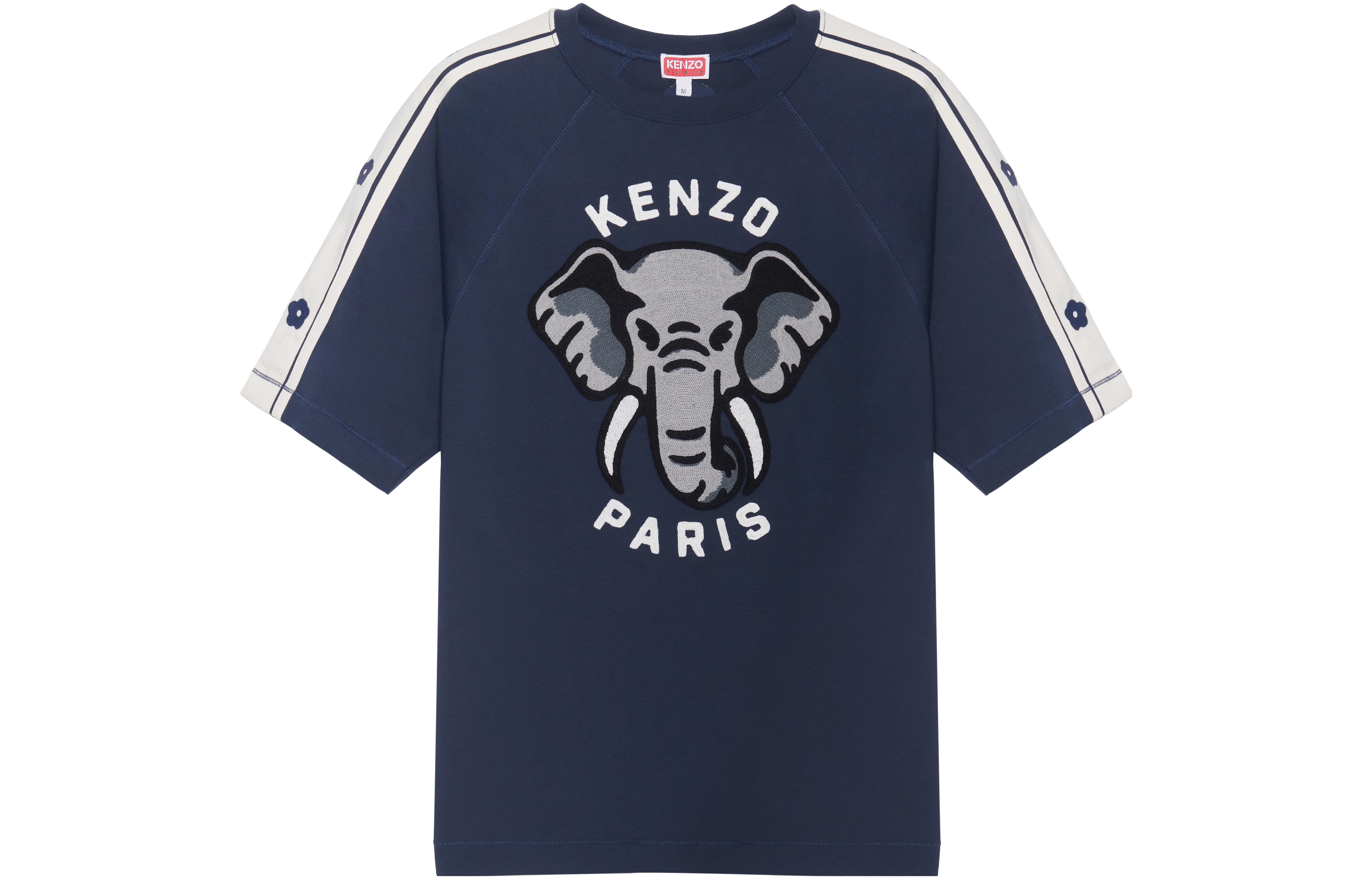 KENZO SS23 Midnight Blue Graphic Cartoon Print Relaxed Fit Men’s T-Shirt. FD55TS4514SC-77