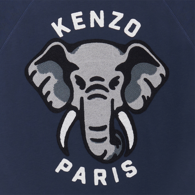 Shop KENZO SS23午夜藍卡通圖案寬鬆版型男士T恤 FD55TS4514SC-77