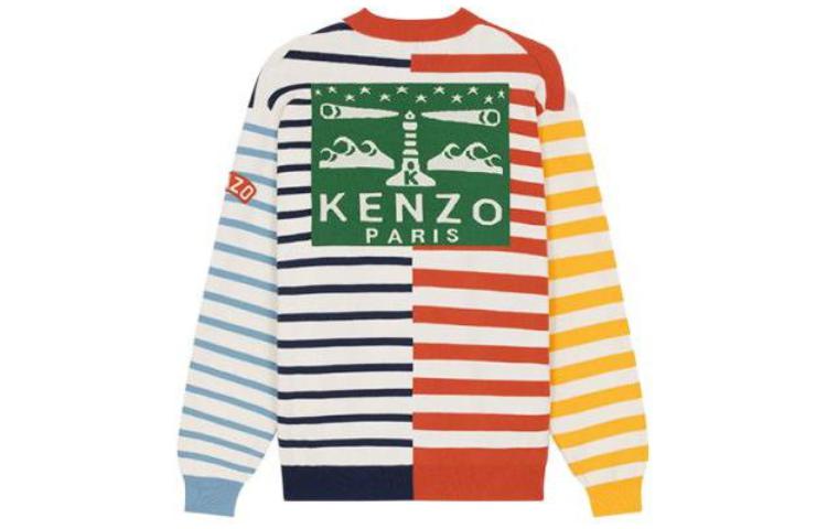 KENZO SS23 Multicolor Striped Logo Print Long Sleeve Sweater Unisex. FD55PU3703CN-MU 圖 3