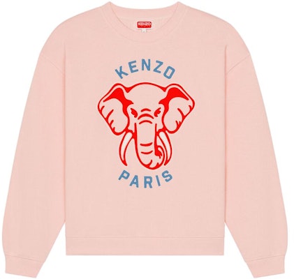 KENZO 男士粉色大象标志印花长袖卫衣 SS23款式 FD62SW0934MF-34 Order KENZO 男士粉色大象标志印花长袖卫衣 SS23款式 FD62SW0934MF-34