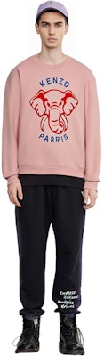 KENZO 男士粉色大象标志印花长袖卫衣 SS23款式 FD62SW0934MF-34 Shop KENZO 男士粉色大象标志印花长袖卫衣 SS23款式 FD62SW0934MF-34
