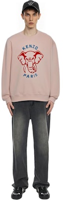 KENZO 男士粉色大象标志印花长袖卫衣 SS23款式 FD62SW0934MF-34 Purchase KENZO 男士粉色大象标志印花长袖卫衣 SS23款式 FD62SW0934MF-34