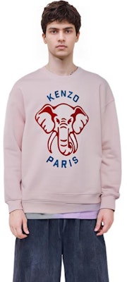 KENZO 男士粉色大象标志印花长袖卫衣 SS23款式 FD62SW0934MF-34 Details for KENZO 男士粉色大象标志印花长袖卫衣 SS23款式 FD62SW0934MF-34