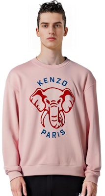 KENZO 男士粉色大象标志印花长袖卫衣 SS23款式 FD62SW0934MF-34 Cheap KENZO 男士粉色大象标志印花长袖卫衣 SS23款式 FD62SW0934MF-34