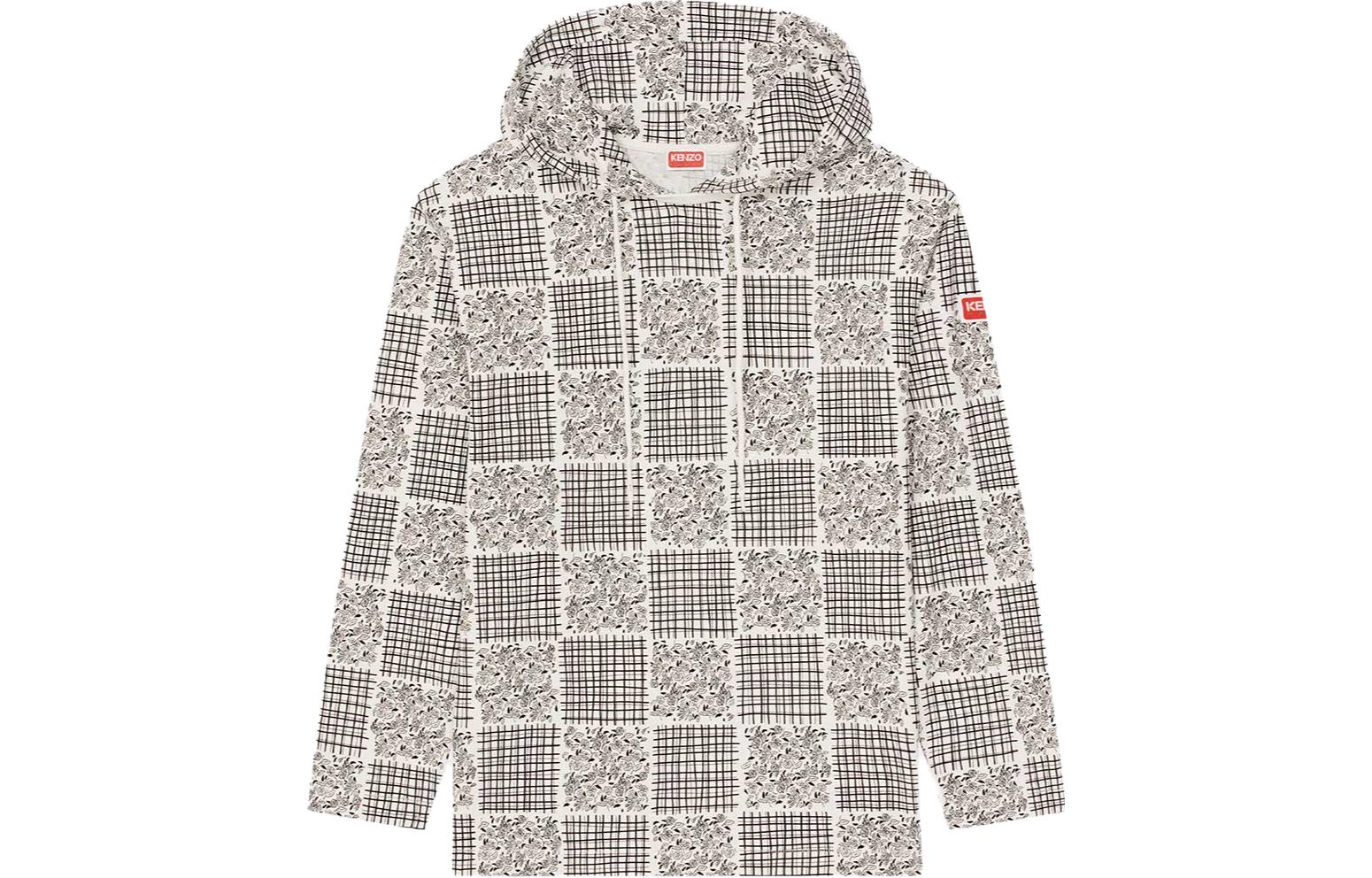 KENZO SS23 Square Graphic Hoodie Black/White FD55TS4614SZ-02