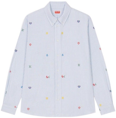 KENZO SS23 Striped All-Over Print Long Sleeve Shirt Unisex Blue FD55CH4109LJ-63 Order KENZO SS23 Striped All-Over Print Long Sleeve Shirt Unisex Blue FD55CH4109LJ-63