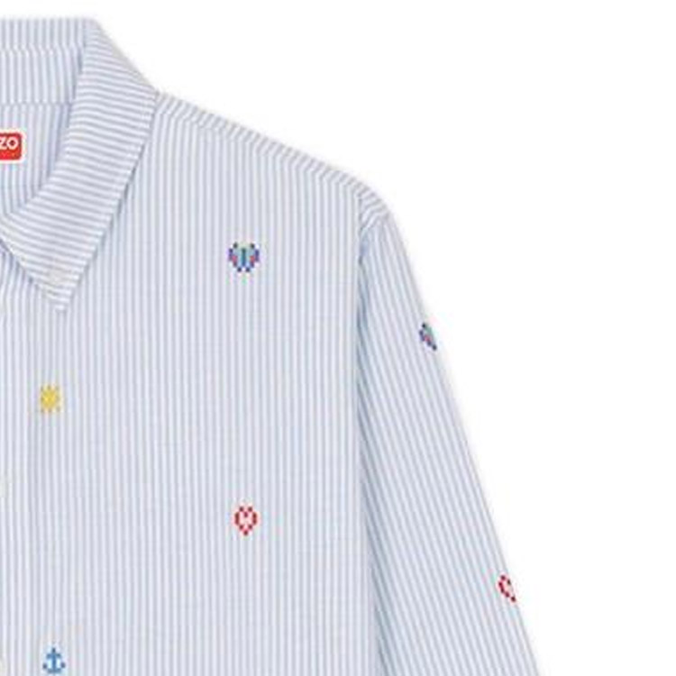 Purchase KENZO SS23 ストライプ オールオーバープリント 長袖シャツ ユニセックス ブルー FD55CH4109LJ-63
