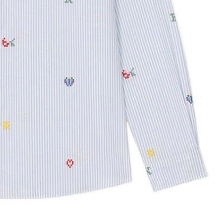 Details for KENZO SS23 ストライプ オールオーバープリント 長袖シャツ ユニセックス ブルー FD55CH4109LJ-63