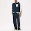 Shop KENZO 2023春夏条纹印花连帽单排扣夹克午夜蓝男款 FD55SW4654IE-77