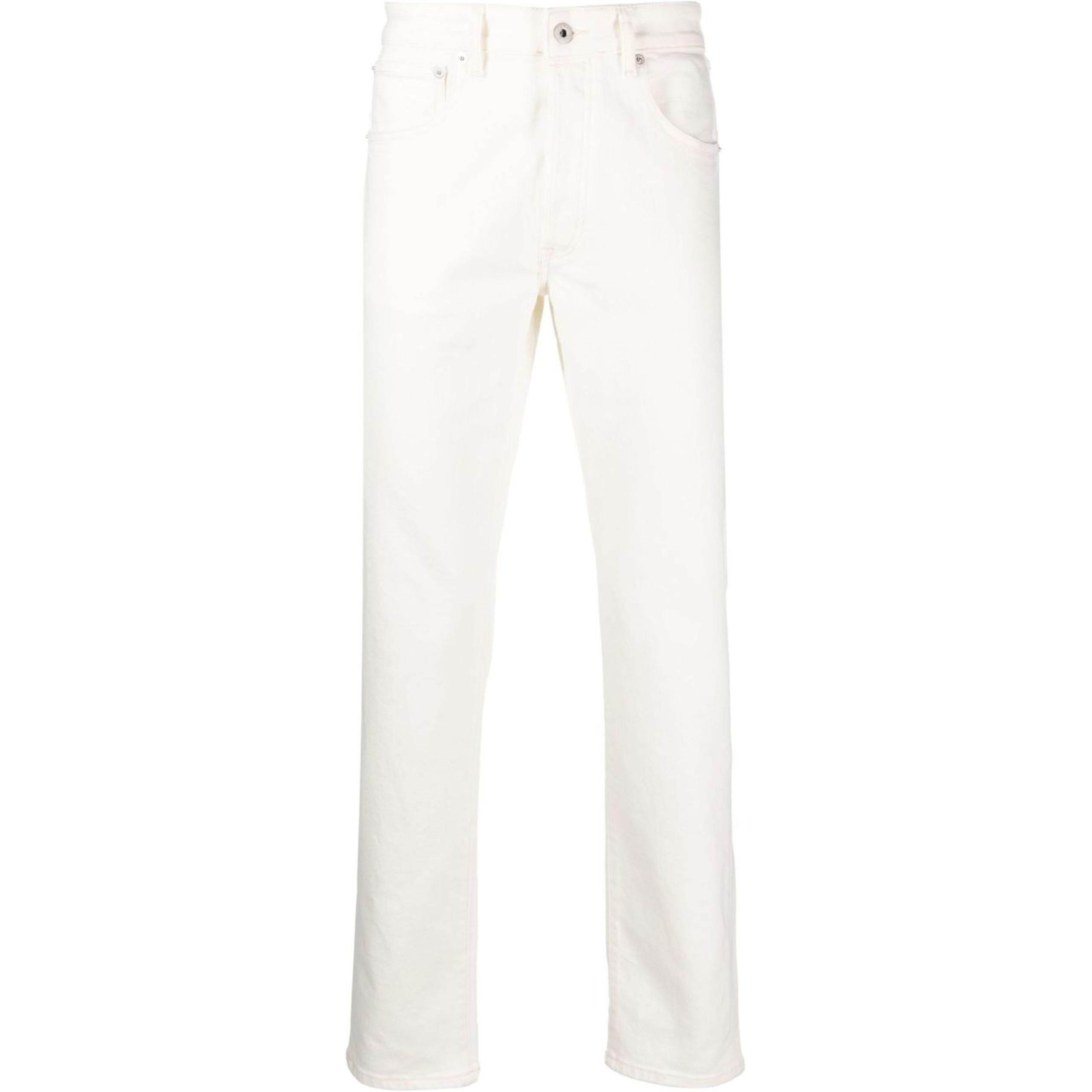 KENZO SS23 White High-Waisted Straight-Leg Casual Pants Men FD55DP1016D2-WB