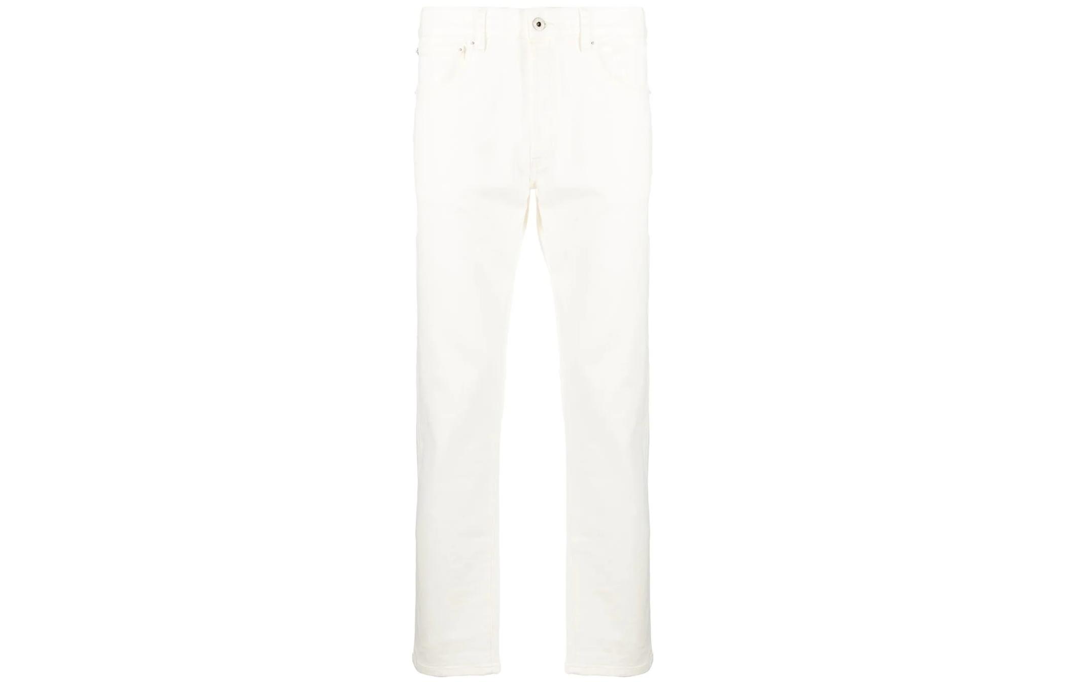 Order KENZO SS23 White High-Waisted Straight-Leg Casual Pants Men FD55DP1016D2-WB