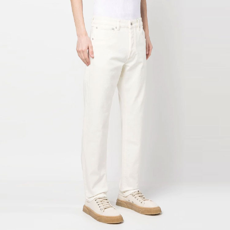 Purchase KENZO SS23 White High-Waisted Straight-Leg Casual Pants Men FD55DP1016D2-WB