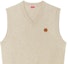 Shop KENZO SS24 Beige Floral Embroidery V-Neck Sleeveless Pullover Vest FE65PU4863LC-11