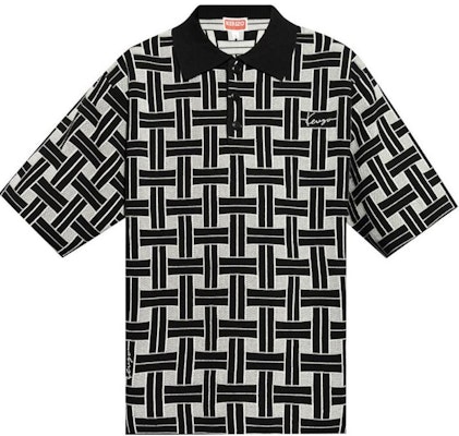 KENZO SS24 Black Checkered Button-Up Short Sleeve Polo Shirt. FE65PU4783CA-99J Order KENZO SS24 Black Checkered Button-Up Short Sleeve Polo Shirt. FE65PU4783CA-99J
