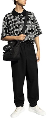 KENZO SS24 Black Checkered Button-Up Short Sleeve Polo Shirt. FE65PU4783CA-99J Lookbook KENZO SS24 Black Checkered Button-Up Short Sleeve Polo Shirt. FE65PU4783CA-99J