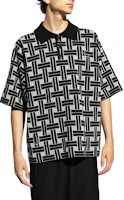 Shop KENZO SS24 Black Checkered Button-Up Short Sleeve Polo Shirt. FE65PU4783CA-99J
