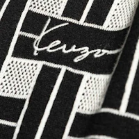 Details for KENZO SS24 Black Checkered Button-Up Short Sleeve Polo Shirt. FE65PU4783CA-99J