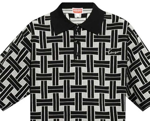 KENZO SS24 Black Checkered Button-Up Short Sleeve Polo Shirt. FE65PU4783CA-99J Sizing KENZO SS24 Black Checkered Button-Up Short Sleeve Polo Shirt. FE65PU4783CA-99J