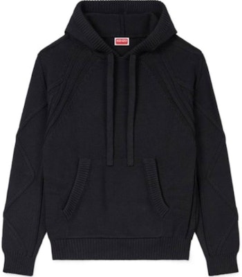 KENZO SS24 Black Chunky Knit Hoodie Sweater. FE65PU4823CF-99J Order KENZO SS24 Black Chunky Knit Hoodie Sweater. FE65PU4823CF-99J