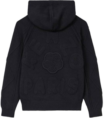 KENZO SS24 Black Chunky Knit Hoodie Sweater. FE65PU4823CF-99J Lookbook KENZO SS24 Black Chunky Knit Hoodie Sweater. FE65PU4823CF-99J