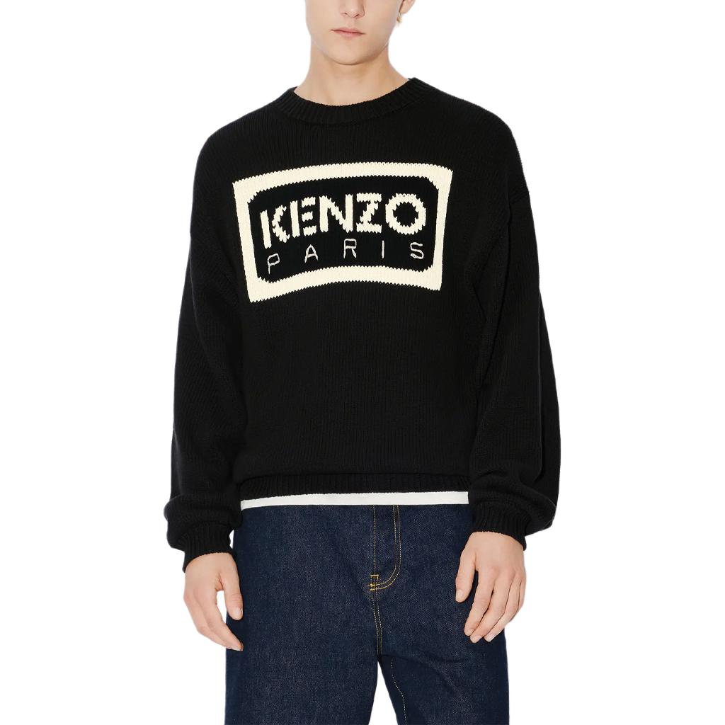 KENZO SS24  Black Crewneck Sweater with Logo Print Long Sleeves. FD55PU3833LA-99 圖 4