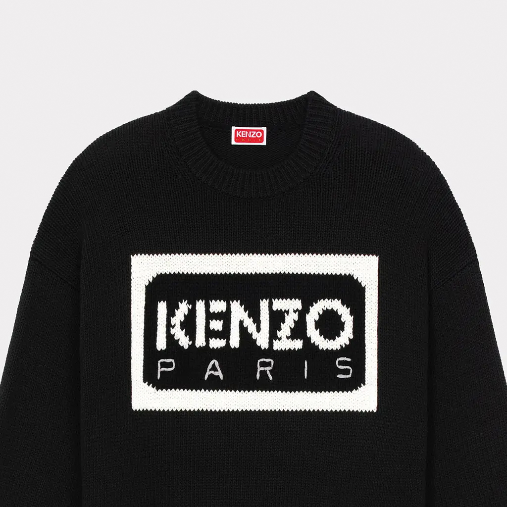 KENZO SS24  Black Crewneck Sweater with Logo Print Long Sleeves. FD55PU3833LA-99 圖 8