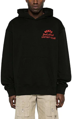 KENZO SS24 黑色刺绣标志宽松连帽卫衣 FE55SW1764MF-99J Lookbook KENZO SS24 黑色刺绣标志宽松连帽卫衣 FE55SW1764MF-99J