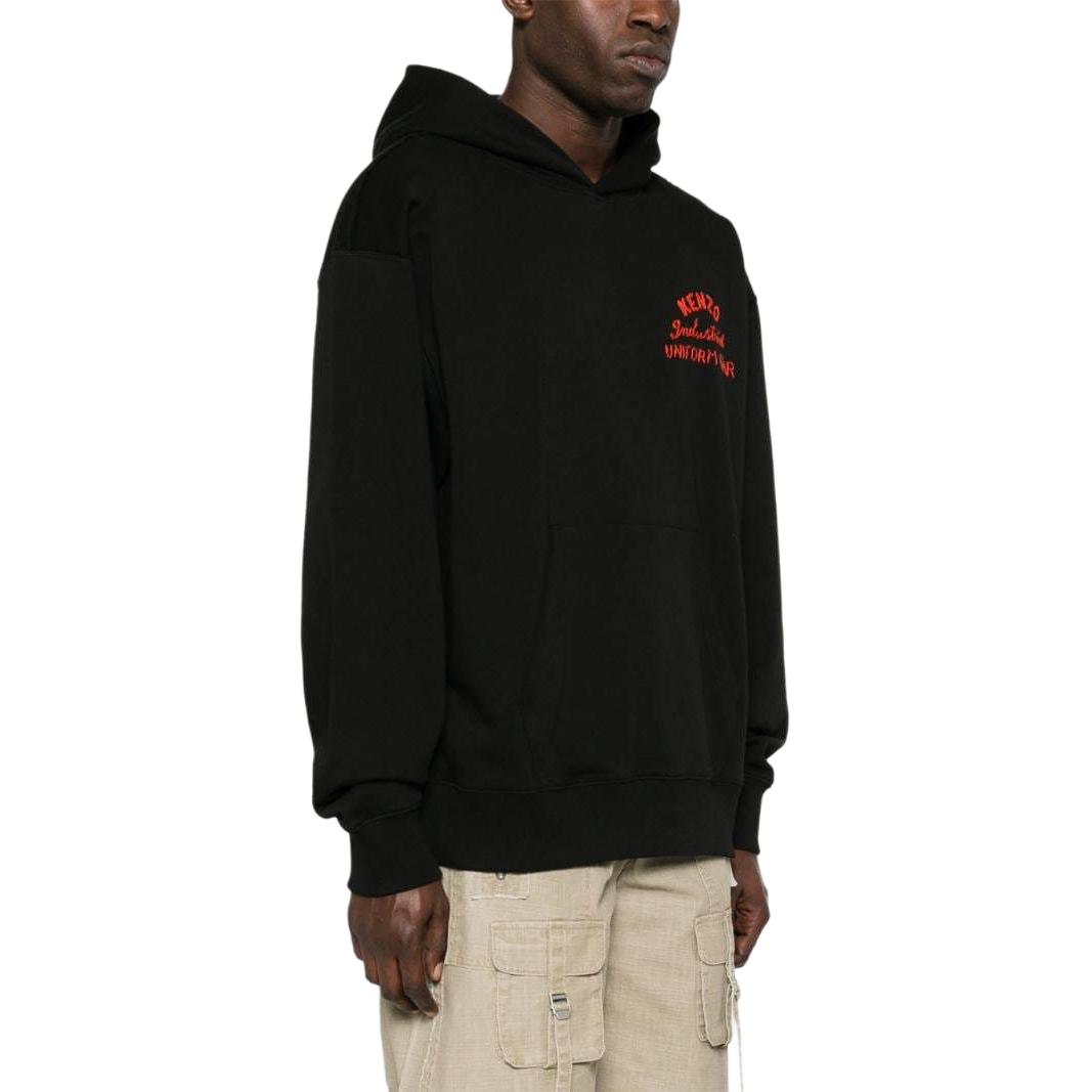Purchase KENZO SS24 黑色刺绣标志宽松连帽卫衣 FE55SW1764MF-99J