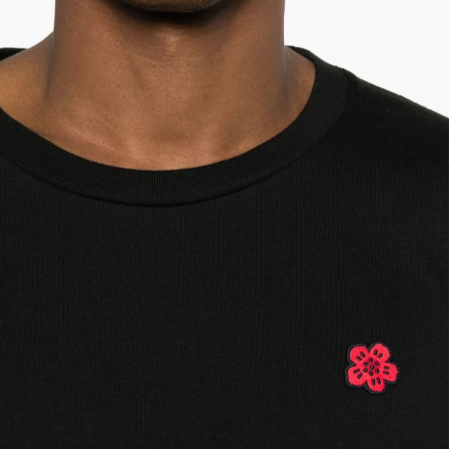 Details for KENZO SS24 黑色花卉裝飾長袖圓領T恤 FE65TS4764SG