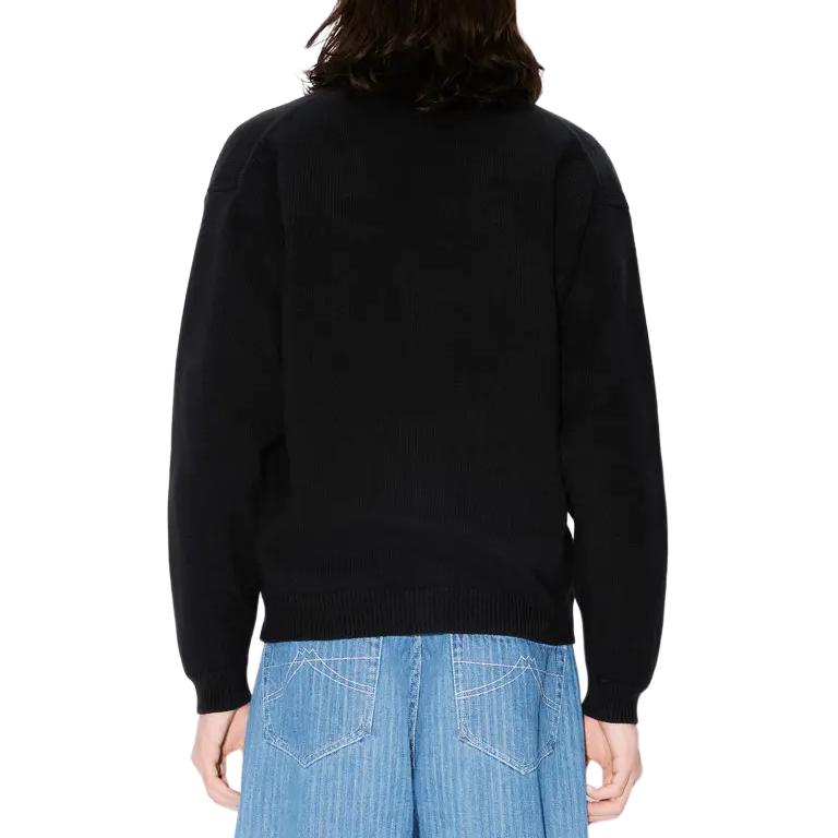 Details for KENZO SS24 Cardigan Negro con Bordado Floral en Cuello en V. FE65CA4853LC-99J