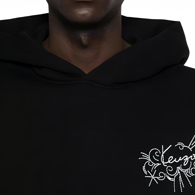KENZO SS24  Black Hoodie with Embroidered Letter Logo. FE65SW2194MB-99J 圖 6