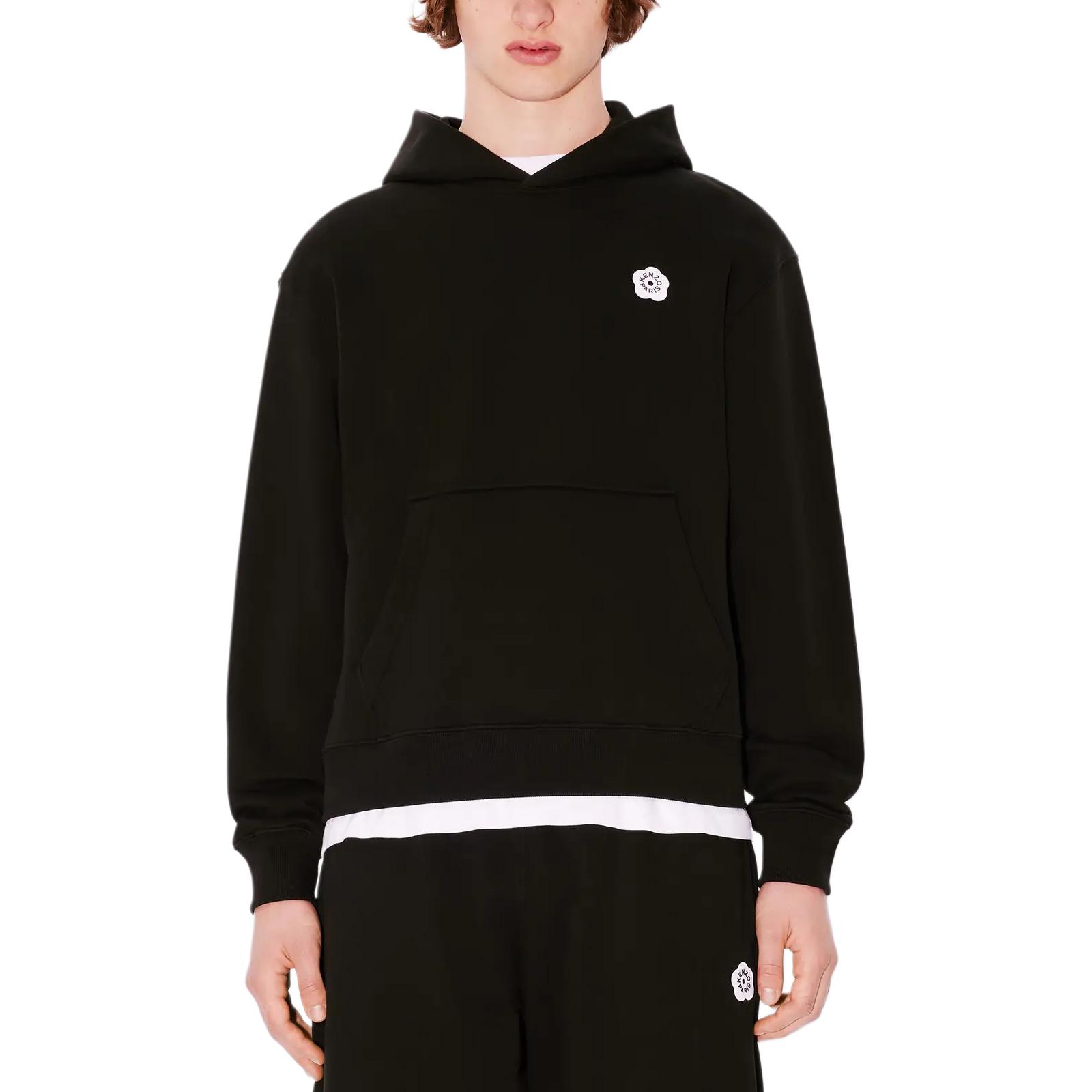 Purchase KENZO SS24  Black Hoodie with Logo Print Design. FE65SW2214MG-99J