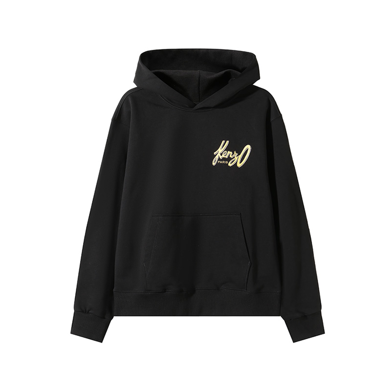 KENZO SS24  Black Letter Logo Graphic Hoodie. FD65SW0874MF-99J