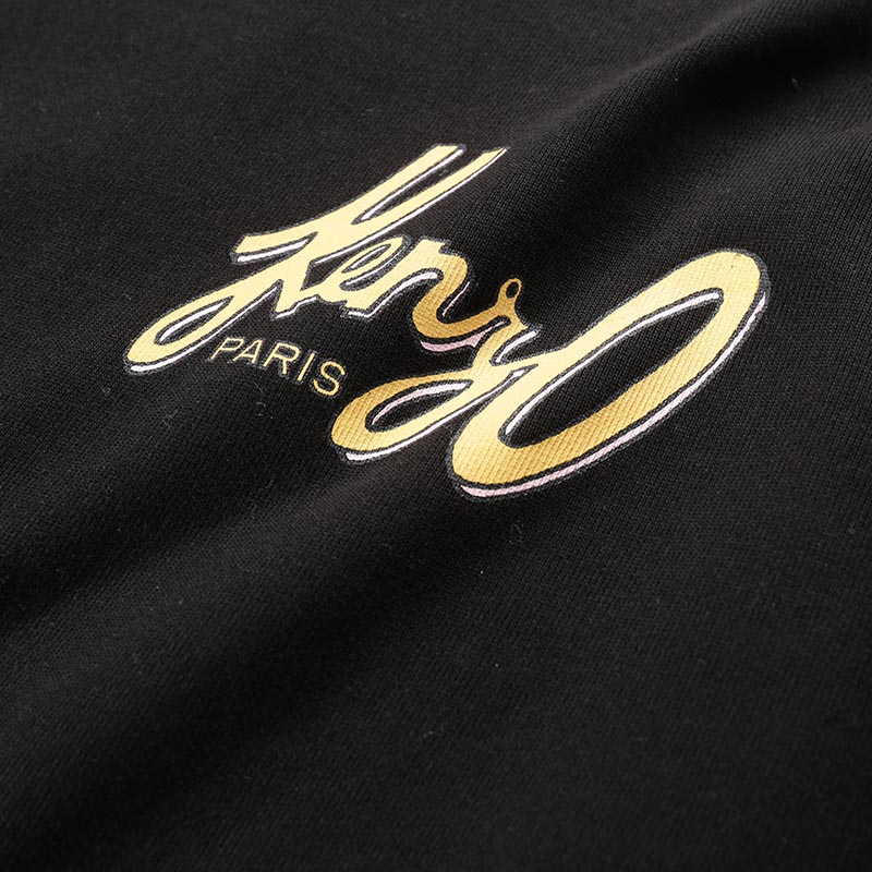 Details for KENZO SS24 黑色字母標誌印花連帽衫。 FD65SW0874MF-99J
